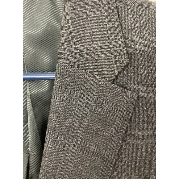 Men's Vintage Cremieux Loro Piana Wool Blazer Sport Coat Gray Plaid 46L - Picture 2 of 13